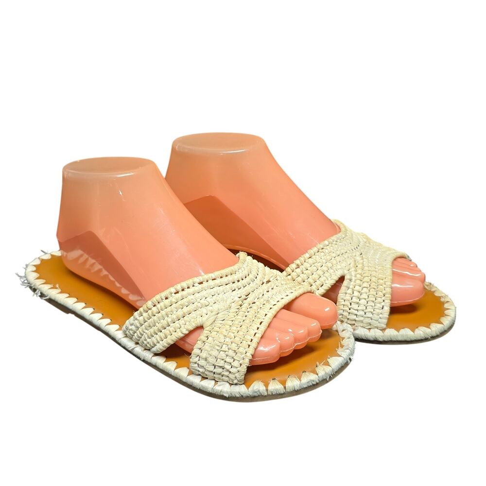 Gianni Bini Summadaze Raffia Banded Sandals Pool Slide On Shoes